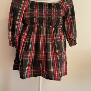 Girls Plaid Smocked Holiday Dress – Size 3